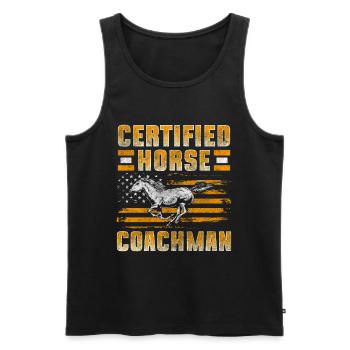 Carter Horse Horsepower Cavalier - Débardeur bio Premium Homme - noir - Devant - Michal (187cm)