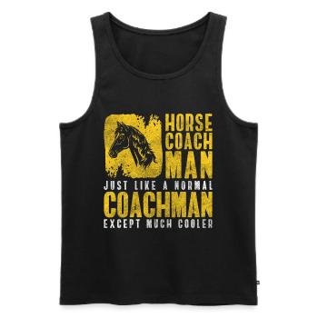 Horse-drawn carriage riding Guest Rider - Men's Premium Organic Tank Top - black - Front - AI Model Male 178 light (178cm)