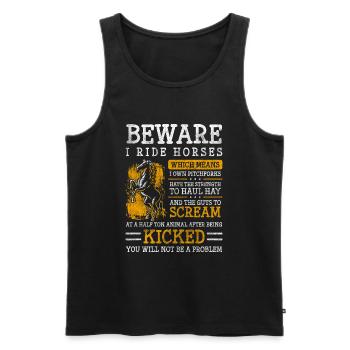 Pferdekutsche Pferd Oldschool Kutschieren - Männer Premium Bio Tank Top - Schwarz - Vorne - Michal (187cm)