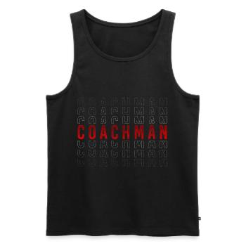 Cavalier en calèche faisant du guest retro - Débardeur bio Premium Homme - noir - Devant - Michal (187cm)