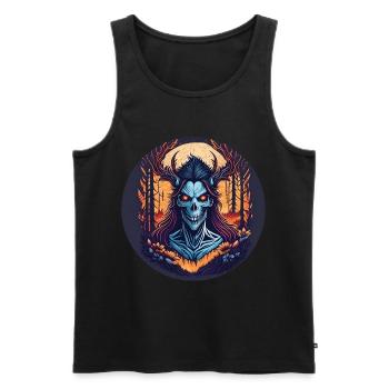 Gruseliges Halloween-party-kostüm Waldhexe - Männer Premium Bio Tank Top - Schwarz - Vorne - AI Model Male 178 light (178cm)