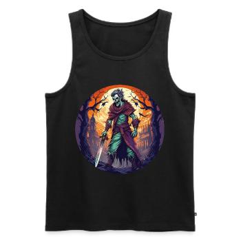 Gruseliges Halloween-party-kostüm Zombie-krieger - Men's Premium Organic Tank Top - black - Front - Michal (187cm)