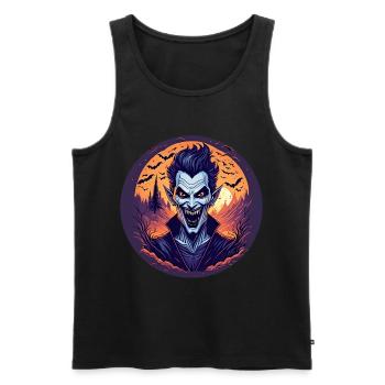 Gruseliges Halloween-partykostüm Vampir - Men's Premium Organic Tank Top - black - Front - AI Model Male 178 light (178cm)