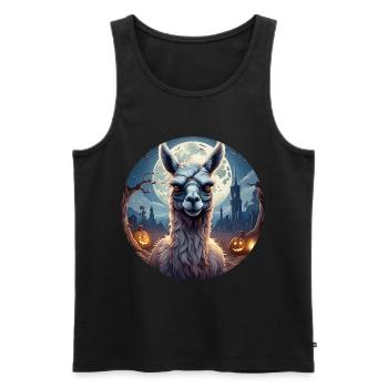 Gruseliges Fête d’Halloween Kostüm Zombie Lama - Débardeur bio Premium Homme - noir - Devant - Michal (187cm)