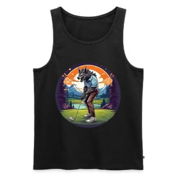 Gruselig Halloween Party Kostüm Werwolf Golf - Men's Premium Organic Tank Top - black - Front - AI Model Male 178 light (178cm)