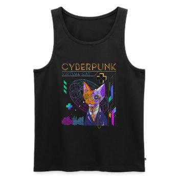 Zukunft Fantasy Neon - Männer Premium Bio Tank Top - Schwarz - Vorne - AI Model Male 178 light (178cm)