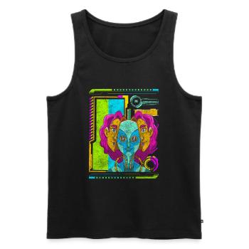 Zukunft Cosplay Neon Gamer - Männer Premium Bio Tank Top - Schwarz - Vorne - AI Model Male 178 light (178cm)