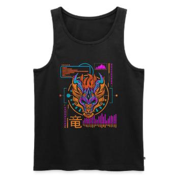 Zukunft Stilart Technik Gaming - Männer Premium Bio Tank Top - Schwarz - Vorne - AI Model Male 178 light (178cm)