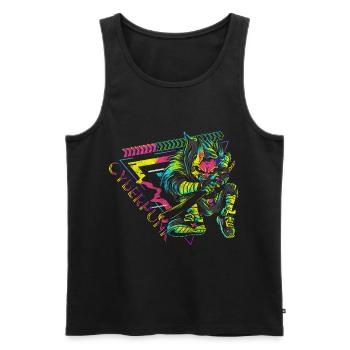 Cyborg Stil Neon Gamer - Männer Premium Bio Tank Top - Schwarz - Vorne - AI Model Male 178 light (178cm)