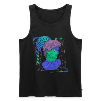 Cyborg Steampunk Anime Japan - Männer Premium Bio Tank Top - Schwarz - Vorne - AI Model Male 178 light (178cm)