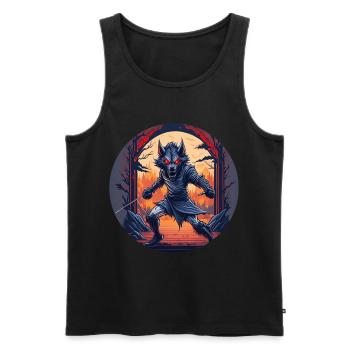 Gruseliges Halloween-partykostüm Werwolf-kostüm - Männer Premium Bio Tank Top - Schwarz - Vorne - Michal (187cm)