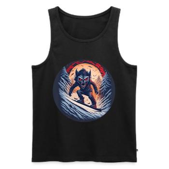 Gruseliges Halloween-partykostüm Werwolf-snowboard - Men's Premium Organic Tank Top - black - Front - Michal (187cm)