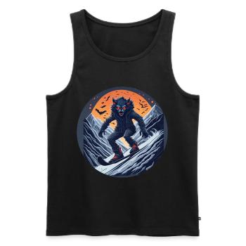 Gruseliges Halloween-partykostüm Werwolf-snowboard - Männer Premium Bio Tank Top - Schwarz - Vorne - Michal (187cm)