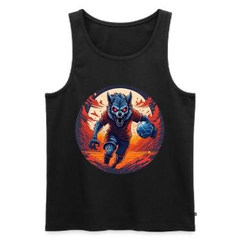 Spooky Halloween party costume werewolf handball - Men's Premium Organic Tank Top - black - Front - AI Model Male 178 light (178cm)
