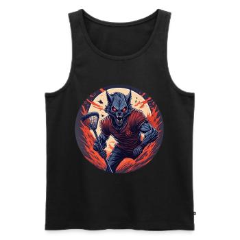Gruseliges Halloween-partykostüm Werwolf Lacrosse - Männer Premium Bio Tank Top - Schwarz - Vorne - Michal (187cm)