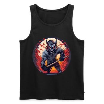 Creepy Halloween Party Costume Werewolf Field - Men's Premium Organic Tank Top - black - Front - AI Model Male 178 light (178cm)