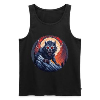 Gruseliges Halloween-partykostüm Werwolf-klettern - Männer Premium Bio Tank Top - Schwarz - Vorne - AI Model Male 178 light (178cm)
