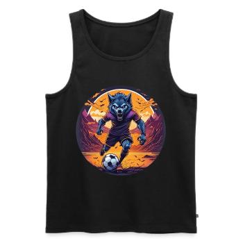 Creepy Halloween party costume werewolf soccer - Men's Premium Organic Tank Top - black - Front - AI Model Male 178 light (178cm)