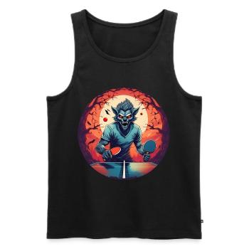 Spooky Halloween Party Costume Werewolf Ping Pong - Men's Premium Organic Tank Top - black - Front - AI Model Male 178 light (178cm)