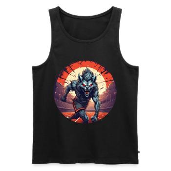 Gruseliges Halloween-partykostüm Werwolf Läuft - Männer Premium Bio Tank Top - Schwarz - Vorne - Michal (187cm)