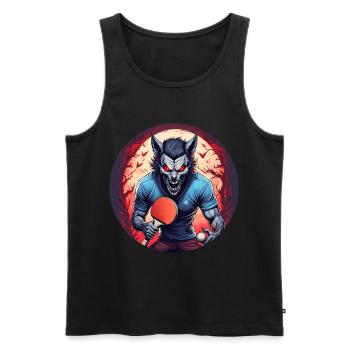 Spooky Halloween Party Costume Werewolf Ping Pong - Men's Premium Organic Tank Top - black - Front - AI Model Male 178 light (178cm)