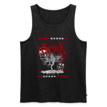 Style Farbe Rot Skull - Männer Premium Bio Tank Top - Schwarz - Vorne - AI Model Male 178 light (178cm)