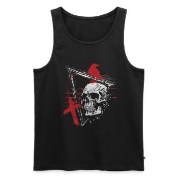 Trash Polka Modern Wild Black - Men's Premium Organic Tank Top - black - Front - Michal (187cm)