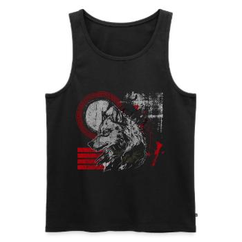 Trash Polka Motiv Rot Polka - Männer Premium Bio Tank Top - Schwarz - Vorne - AI Model Male 178 light (178cm)