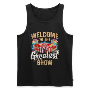 Circus Tent Director Idiots - Men's Premium Organic Tank Top - black - Front - AI Model Male 178 light (178cm)