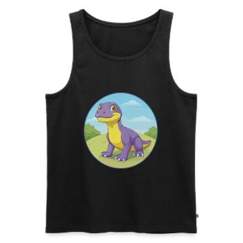 Komodo Dragon Cute Kawaii Cartoon Clipart Animal - Men's Premium Organic Tank Top - black - Front - Michal (187cm)