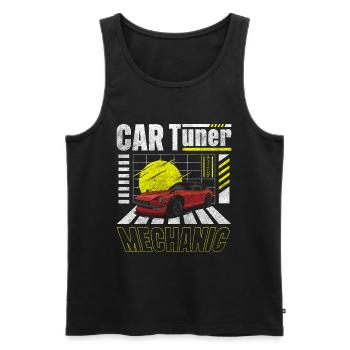 Auto Mechaniker Treffen Garage - Männer Premium Bio Tank Top - Schwarz - Vorne - AI Model Male 178 light (178cm)