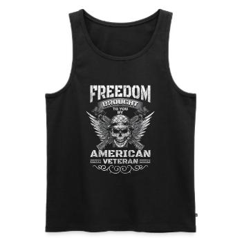Nation de la liberté de l’Amérique - Débardeur bio Premium Homme - noir - Devant - AI Model Male 178 light (178cm)