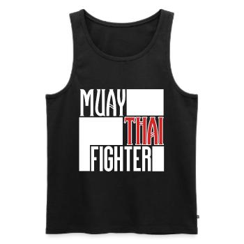 Combattant de Muay Thai - Débardeur bio Premium Homme - noir - Devant - AI Model Male 178 light (178cm)