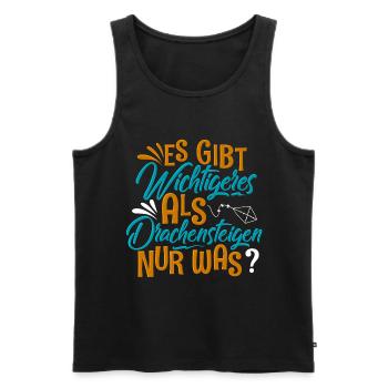 Drachensteigen Drachen Steigen - Männer Premium Bio Tank Top - Schwarz - Vorne - AI Model Male 178 light (178cm)