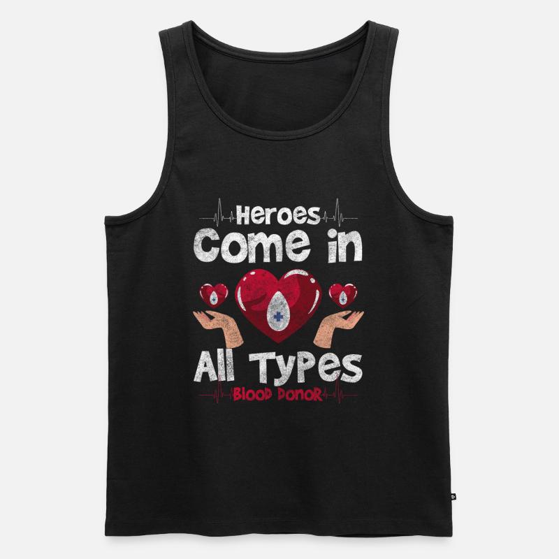 Blutspende Spender Menschen Ehrenamt - Männer Premium Bio Tank Top - Schwarz