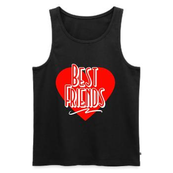 Beste Freunde - Männer Premium Bio Tank Top - Schwarz - Vorne - AI Model Male 178 light (178cm)