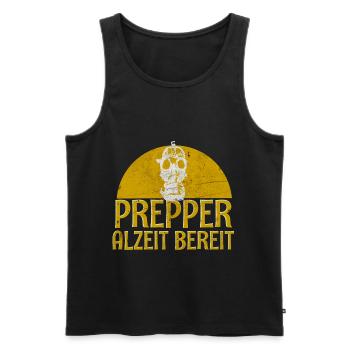 Prepper - Männer Premium Bio Tank Top - Schwarz - Vorne - Michal (187cm)
