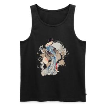 Légendes du dragon d’Asie Contes de fées - Débardeur bio Premium Homme - noir - Devant - Michal (187cm)