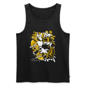 Street Art Train Hip Hop Cool - Men's Premium Organic Tank Top - black - Front - AI Model Male 178 light (178cm)