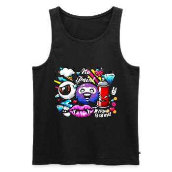 Pulvérisateur de graffitis Boombox - Débardeur bio Premium Homme - noir - Devant - AI Model Male 178 light (178cm)