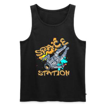 Street Art Spray Can Rapper Cool - Men's Premium Organic Tank Top - black - Front - AI Model Male 178 light (178cm)
