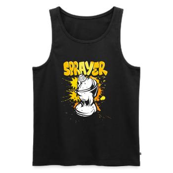 Graffiti Wall Streetwear Boombox - Men's Premium Organic Tank Top - black - Front - AI Model Male 178 light (178cm)
