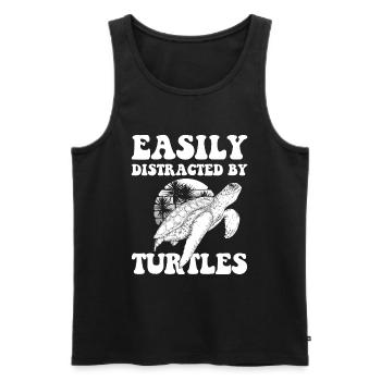 Tortue Animal - Débardeur bio Premium Homme - noir - Devant - AI Model Male 178 light (178cm)