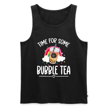 Boba Niedlich Kugeln - Männer Premium Bio Tank Top - Schwarz - Vorne - AI Model Male 178 light (178cm)