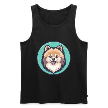 Pommersche Deutsche Spitz Hunderasse Karikatur Kawaii - Männer Premium Bio Tank Top - Schwarz - Vorne - Michal (187cm)