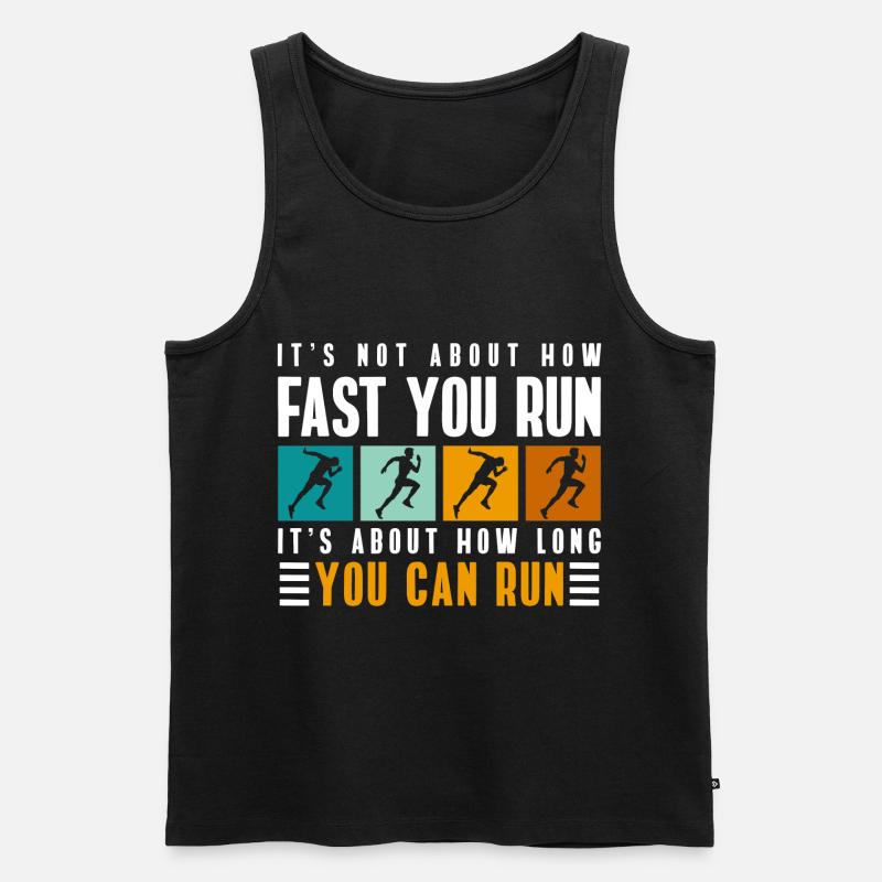 Marathonläufer Sprinter - Männer Premium Bio Tank Top - Schwarz