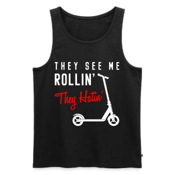 E-Scooter Sport Rider Motor - Men's Premium Organic Tank Top - black - Front - AI Model Male 178 light (178cm)