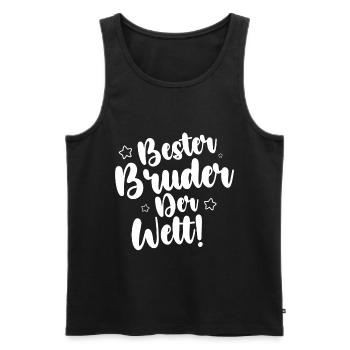 Bester Bruder Der Welt - Männer Premium Bio Tank Top - Schwarz - Vorne - Michal (187cm)