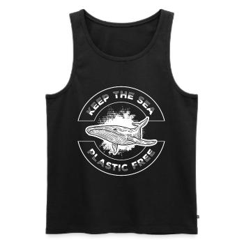 Whale Water Blue Whale Diver - Men's Premium Organic Tank Top - black - Front - Michal (187cm)