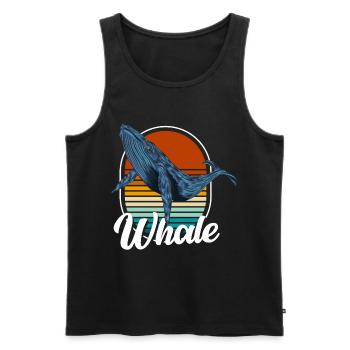 Baleine à bosse de mer Mammifère marin - Débardeur bio Premium Homme - noir - Devant - Michal (187cm)